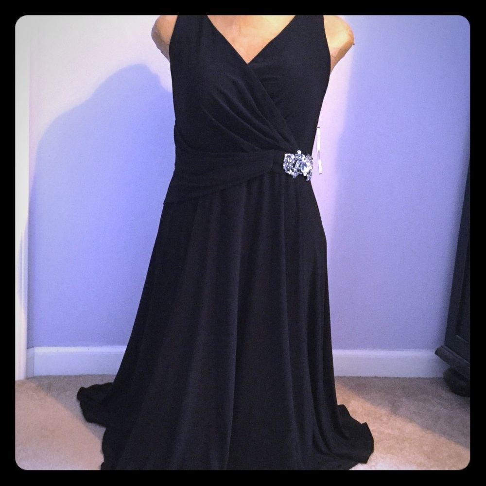 NWT Black Stretch Knit midi length dress